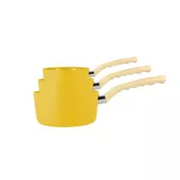 Set de 3 casseroles en aluminium jaune –  compatible induction
