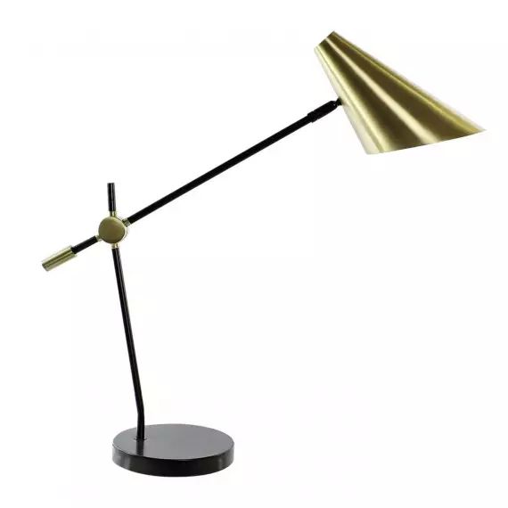 Lampe de bureau rétro métal noir et doré H51cm