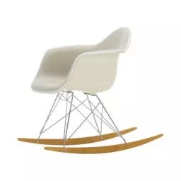 Rocking chair Eames Plastic Armchair en Tissu, Érable massif – Couleur Gris – 63 x 82.91 x 76 cm – Designer Charles & Ray Eames