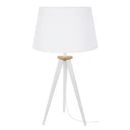 Lampe a poser bois  naturel et blanc