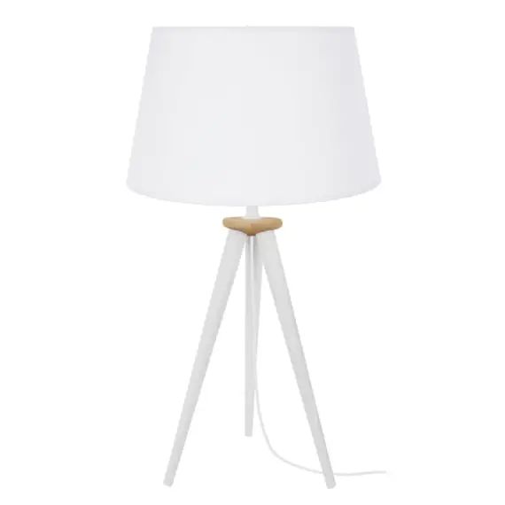 Lampe a poser bois  naturel et blanc