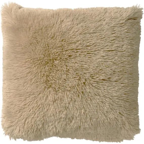 Housse de coussin beige fausse fourrure-45×45 cm uni