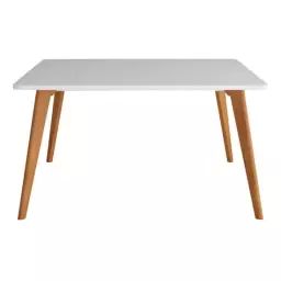 FOLD Table carrée 120×120 cm BUT PRO imitation hêtre et blanc