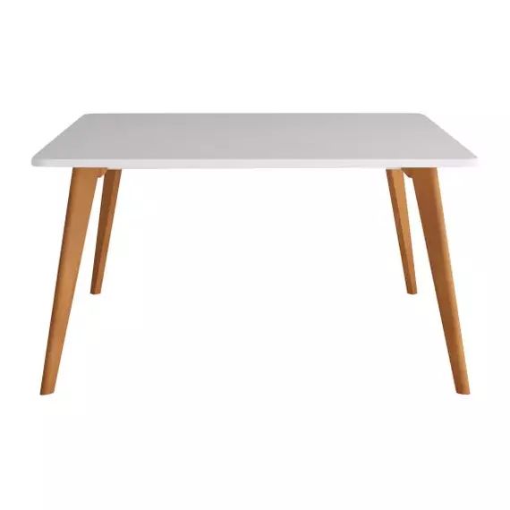 FOLD Table carrée 120×120 cm BUT PRO imitation hêtre et blanc
