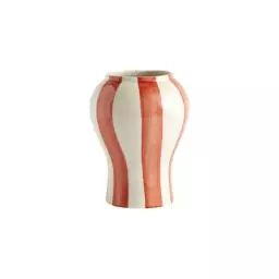 Vase Sobremesa en Céramique, Grès émaillé – Couleur Rouge – 19 x 19 x 22 cm – Designer Laila Gohar