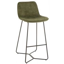 Chaise de bar métal et textile vert