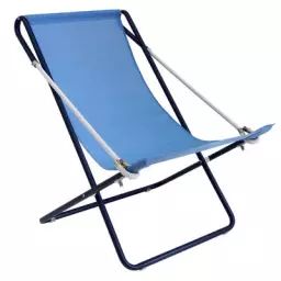 Chaise longue pliable inclinable Vetta en Métal, Corde – Couleur Bleu – 78 x 59.44 x 43 cm – Designer Marco Marin