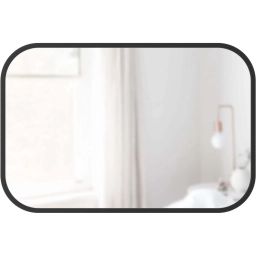 Miroir rectangle à suspendre contour caoutchouc noir, 61x91cm