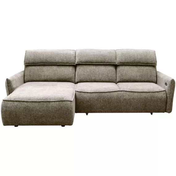 Canapé d&rsquo;angle relax électrique 4 places MANGO coloris taupe