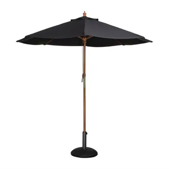 Parasol de terrasse à poulie en bois noir D 2,5 m
