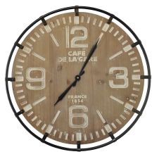 Horloge bois et métal marron D65
