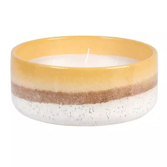 Bougie parfumée en céramique beige et jaune, 470g