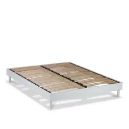 Sommier à lattes en kit bois couleur blanc 140×190