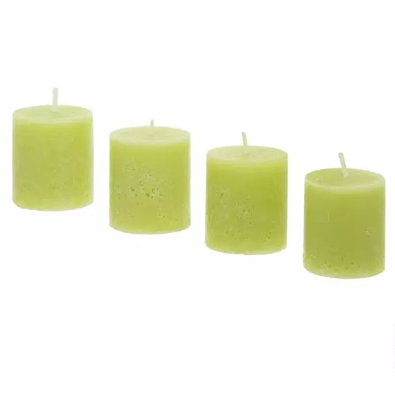 Coffret 4 bougies vert en paraffine XS H5