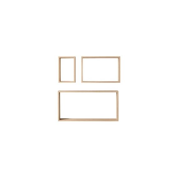 Etagère rectangle set de 3 MELIE Imitation chêne