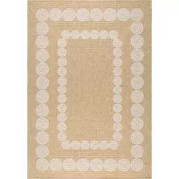 Tapis effet jute à motif blanc géométrique 120×160