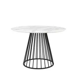 Floris – Table à manger ronde en effet marbre et métal ø104cm