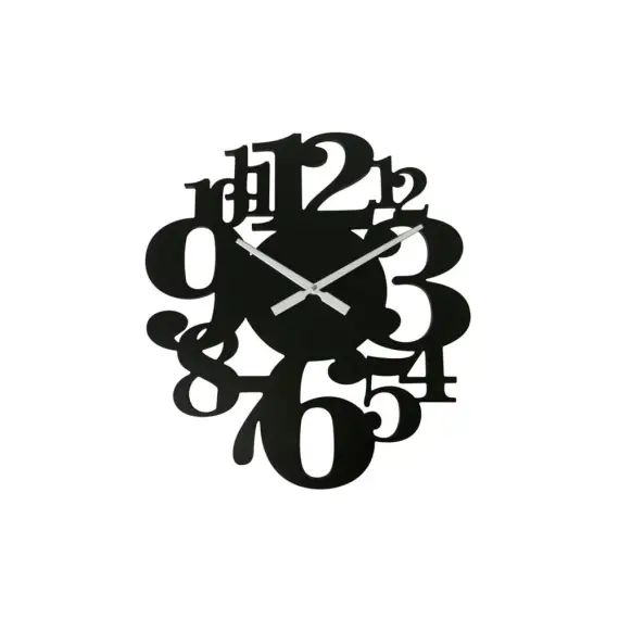 Horloge murale sculpté en MDF noir 55×50 cm