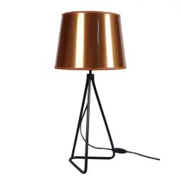 Lampe de chevet métal noir et cuivre