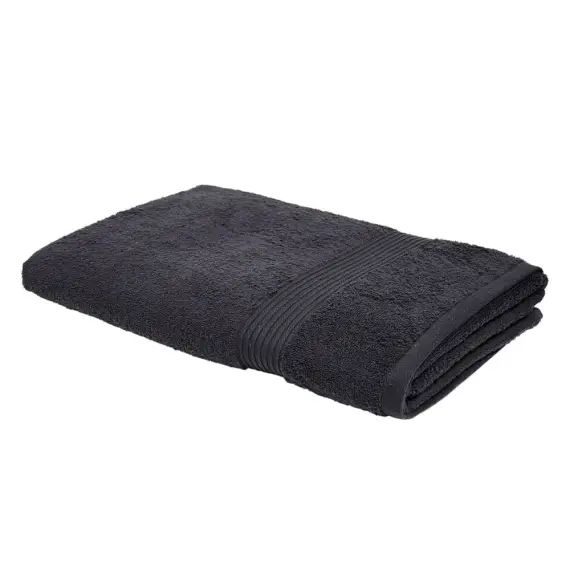 Maxi drap de bain uni en coton anthracite 90×150