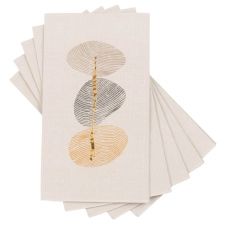 Serviettes en papier beige imprimé empreintes digitales multicolores (x12)