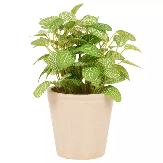 Plante artificielle et pot beige