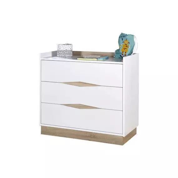 Commode Naïs  Blanc et bois blanc