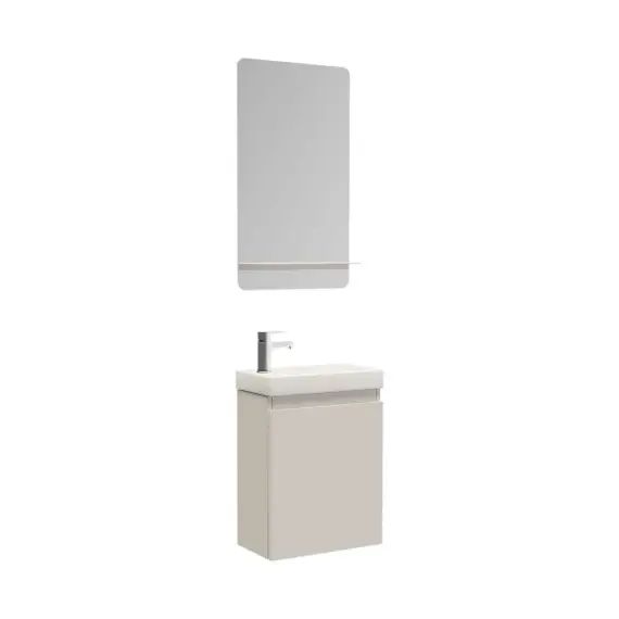 Meuble lave-mains  blanc + miroir rectangulaire