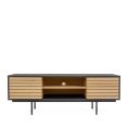 image de meubles tv scandinave Meuble TV design en bois et métal noir