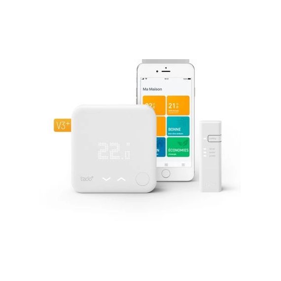 Thermostat connecté Tado pour chaudière et PAC -Kit démarrage V3+