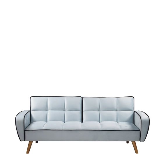 Canapé lit 2 places en velours bleu clair