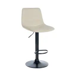 Tabouret de bar ajustable pivotant en similicuir (pvc) Crème