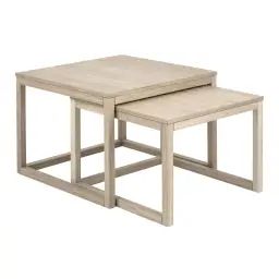 Table basse gigogne en chêne 70cm