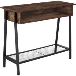 Table Console Style industriel Bois foncé industriel, rustique