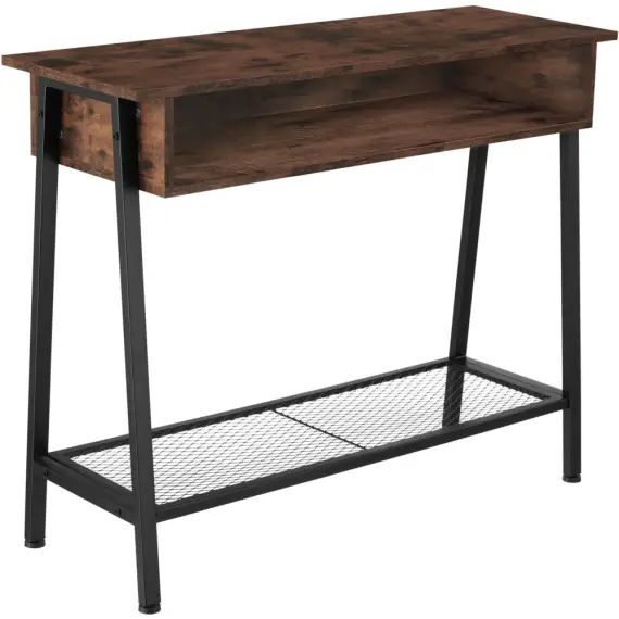 Table Console Style industriel Bois foncé industriel, rustique