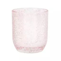 Bougie parfumée en verre rose à paillettes