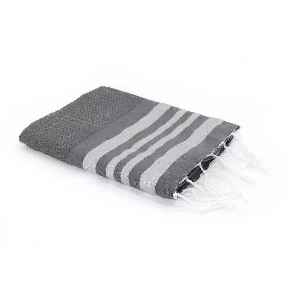 Fouta en coton 100×200 Gris moyen et argent