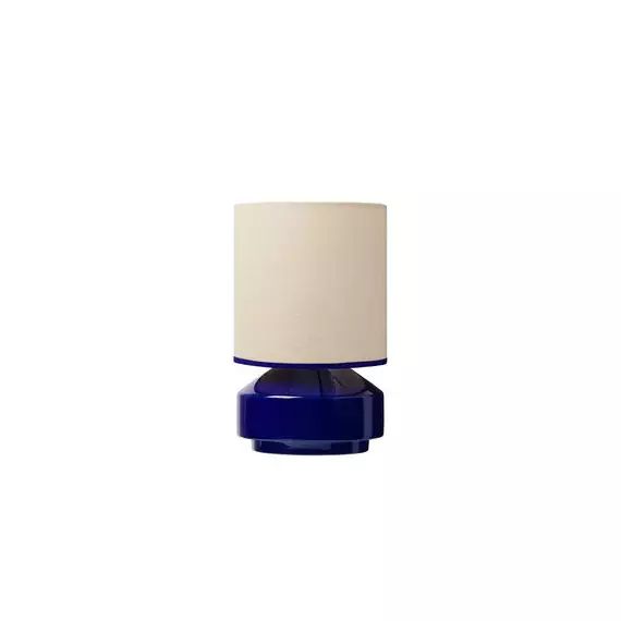 Lampe de table Claude en Céramique, Coton – Couleur Bleu – 18 x 18 x 27 cm – Designer Sarah Lavoine