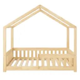 Lit cabane 70×140 sommier inclus naturel