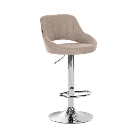 Tabouret de bar en tissu ajustable pivotant tissu Taupe