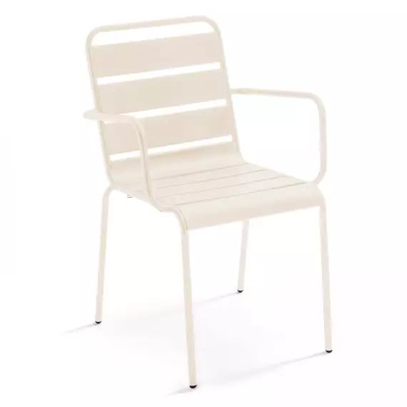 Fauteuil de jardin en métal ivoire