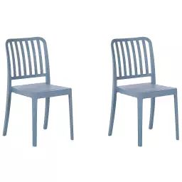 Lot de 2 chaises de jardin bleues