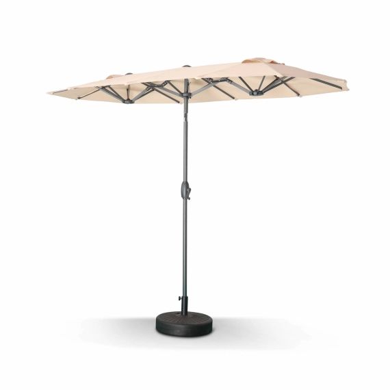 Parasol droit ovale, double, 1x3m – biarritz – beige – parasol à mât
