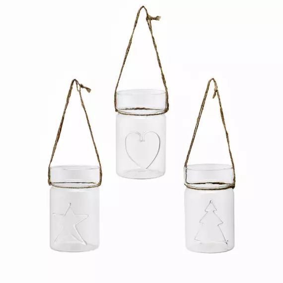 Set de 3 vases à suspendre H12