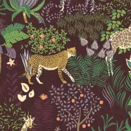 Papier peint panoramique intissé PANORAMA faune bordeaux