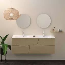 Meuble de salle de bain en bois de mindy 135 FIFTIES, mobilier de
