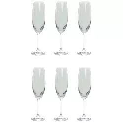 Flûte à champagne en verre bleu irisé