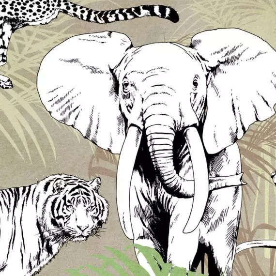 Papier peint panoramique Panorama wildlife lisse marron intissé LUTECE l.424 x H