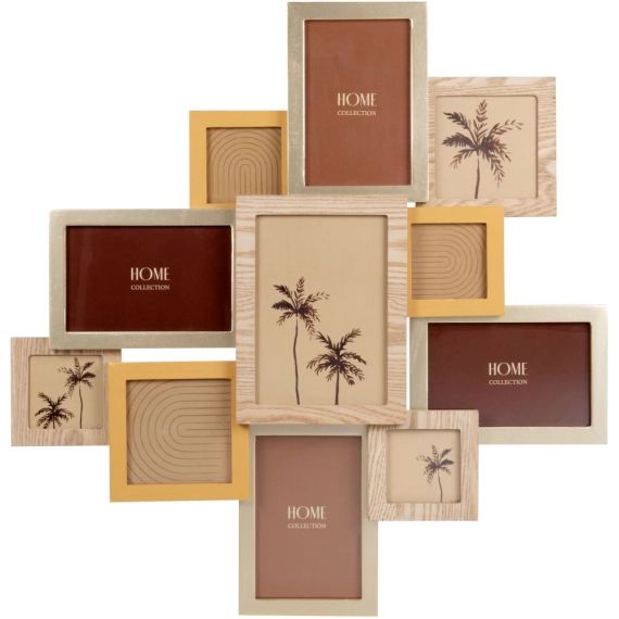 Cadre multivues 11 photos beige et marron 55×55