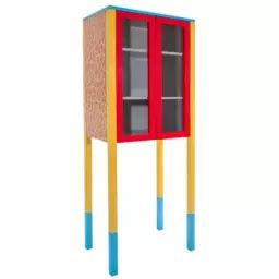 Vaisselier meuble en Bois, Bois laqué – Couleur Rouge – 60 x 68 x 160 cm – Designer George Sowden
